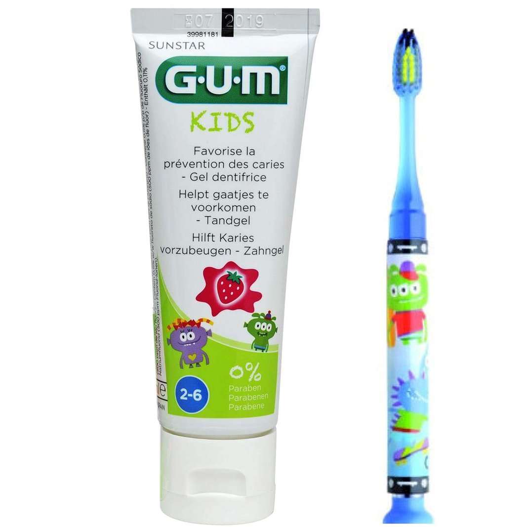 Gum Promo Junior Light-Up Soft Οδοντόβουρτσα 903 & Δώρο Junior Οδοντόκρεμα 2-6 Ετών Strawberry Flavor 50ml – μπλέ