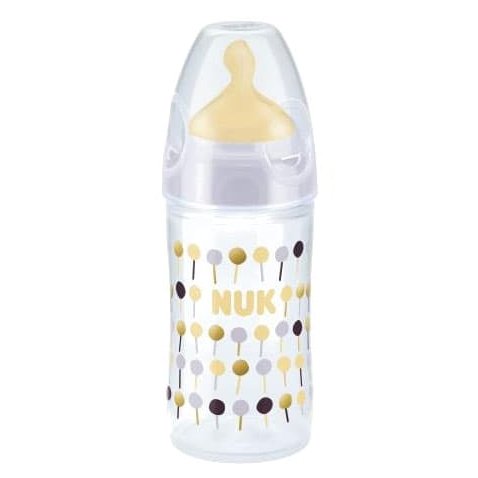NUK New Classic Μπιμπερό Πολυπροπυλένιο Στενό Σχήμα με Θηλή Καουτσουκ 150ml – γκρι