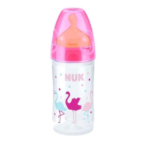 NUK New Classic Μπιμπερό Πολυπροπυλένιο Στενό Σχήμα με Θηλή Καουτσουκ 150ml – ροζ
