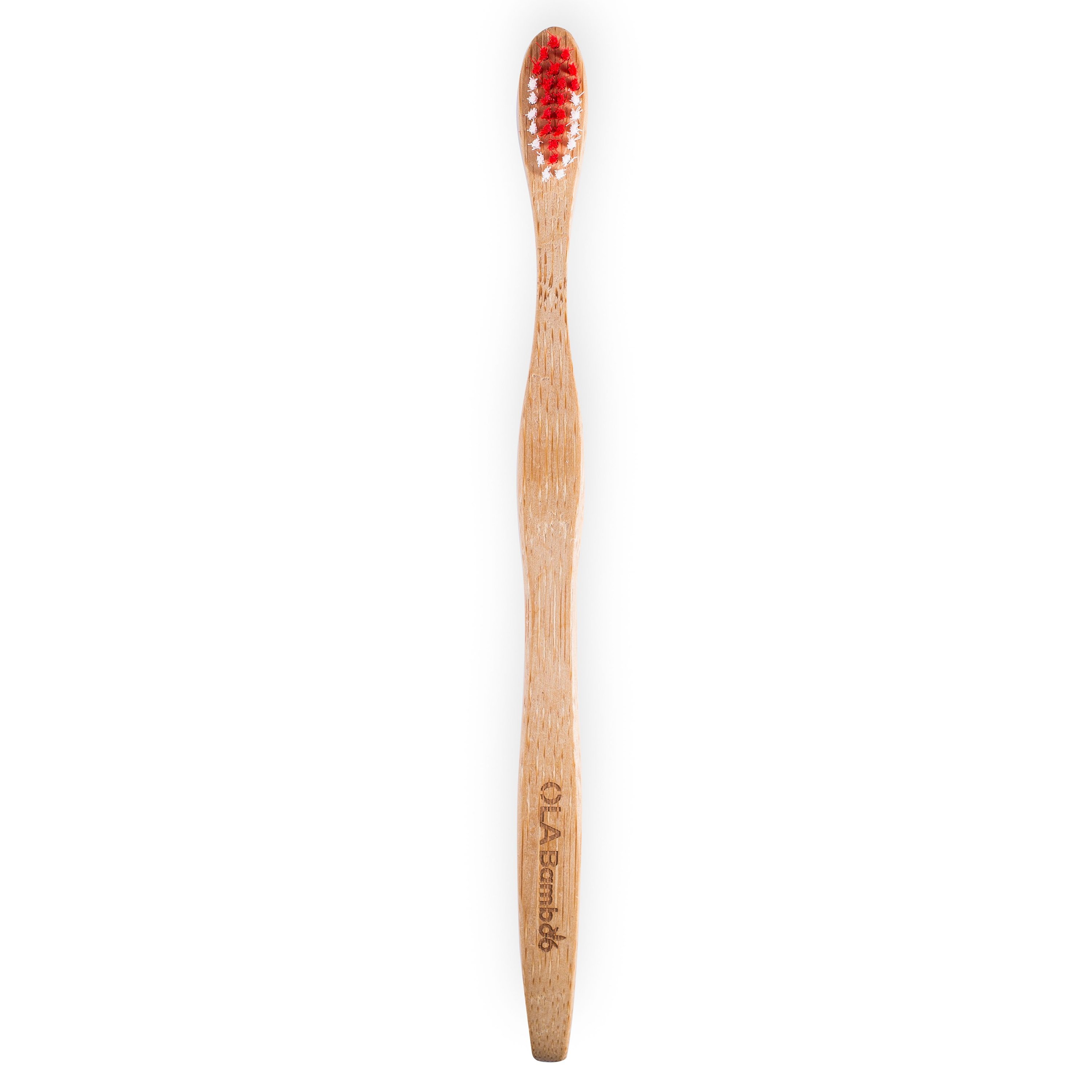 OLABamboo Toothbrush Soft Οδοντόβουρτσα Από 100% Μπαμπού Μαλακή 1 Τεμάχιο – κόκκινο
