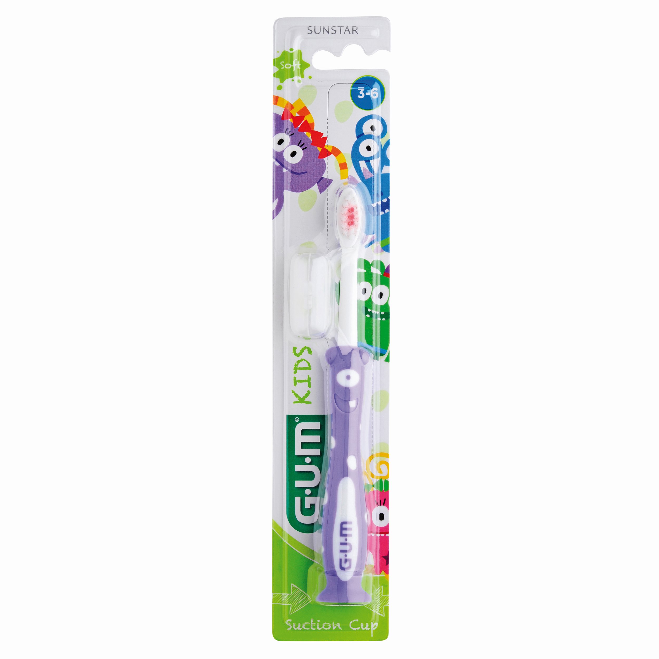 Gum Kids Soft Παιδική Οδοντόβουρτσα με Βεντούζα Στερέωσης 3-6 Ετών (901) – μωβ