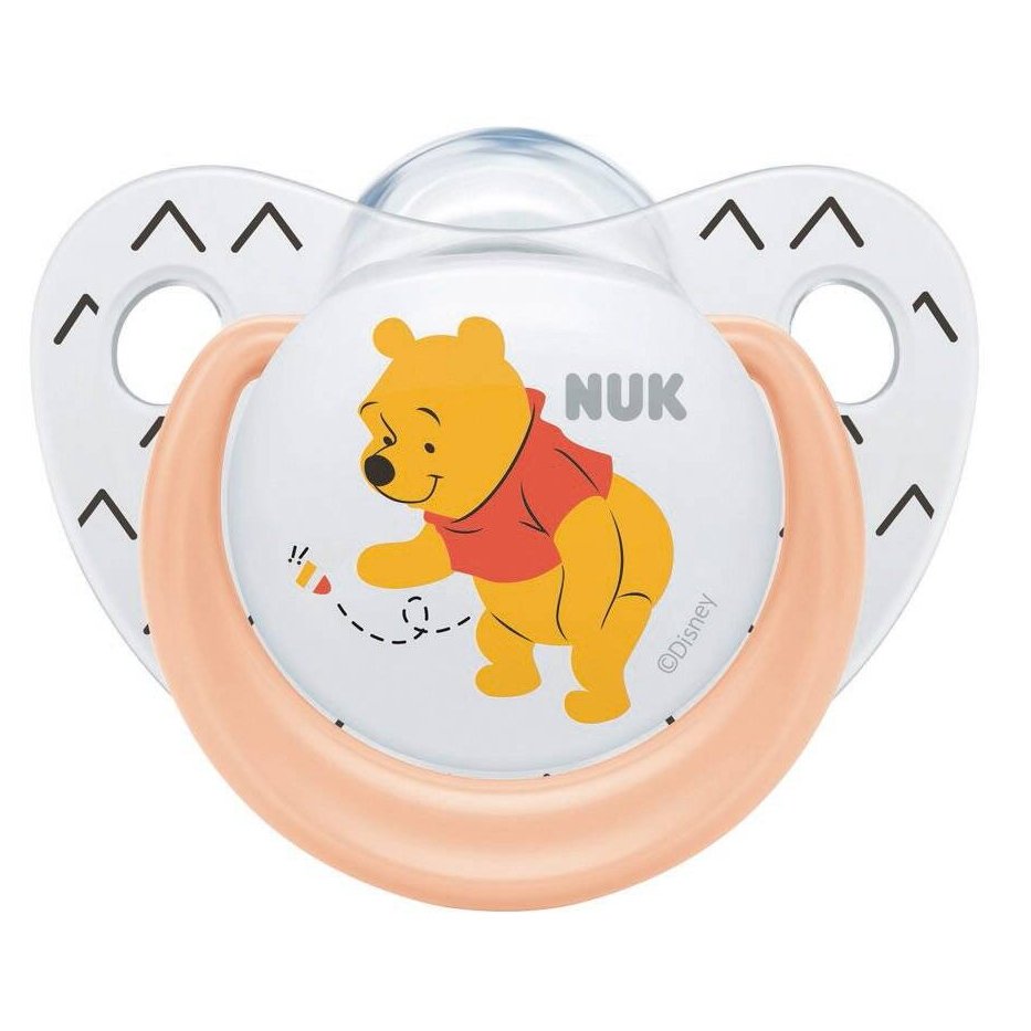 Nuk Trendline Disney Winnie the Pooh Πιπίλα Σιλικόνης με Κρίκο 1 Τεμάχιο – 6-18 Μηνών Πορτοκαλί
