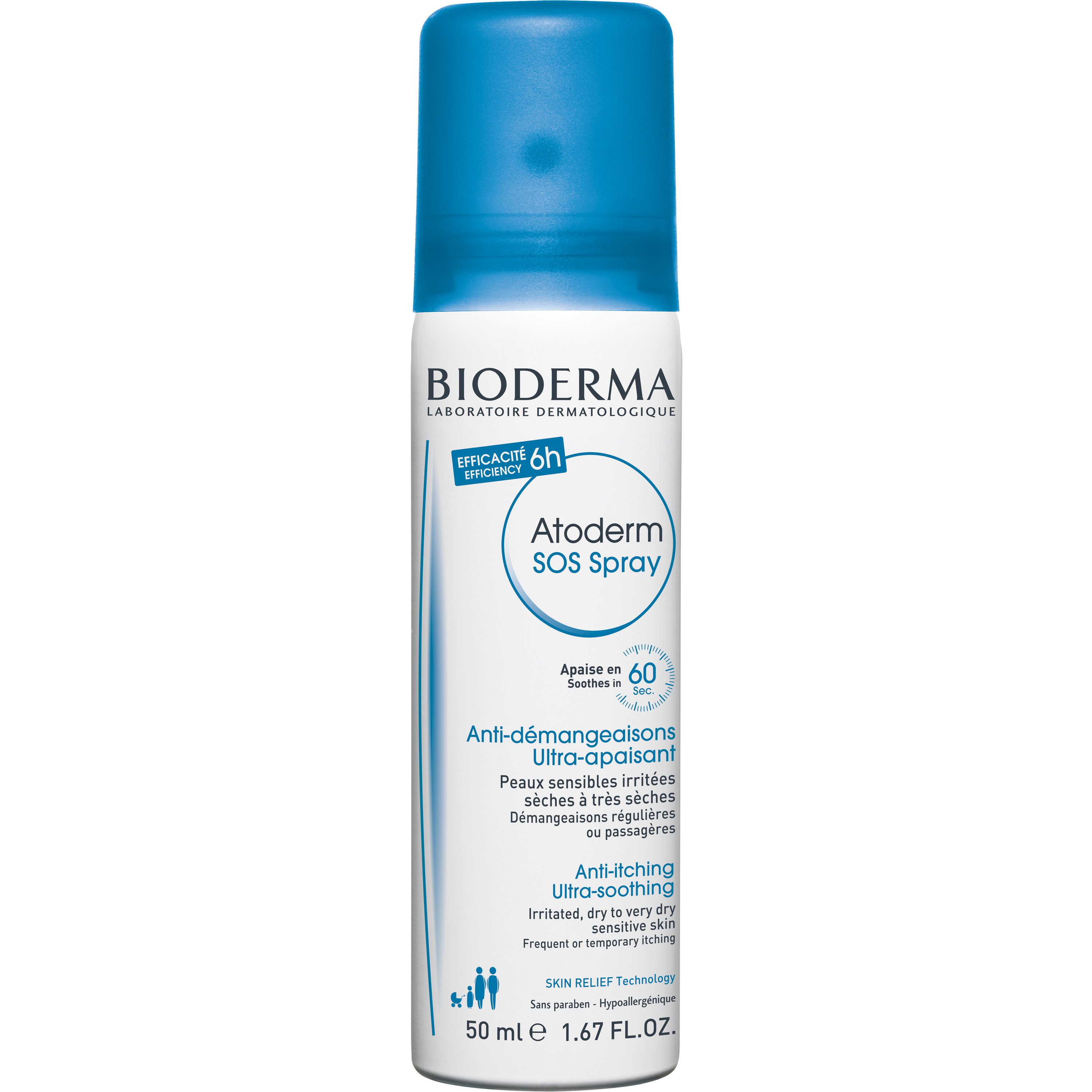 Bioderma Atoderm SOS Spray Η Πρώτη Κίνηση Κατά του Κνησμού για Άμεση Ανακούφιση, Πρόσωπο – Σώμα – 50ml