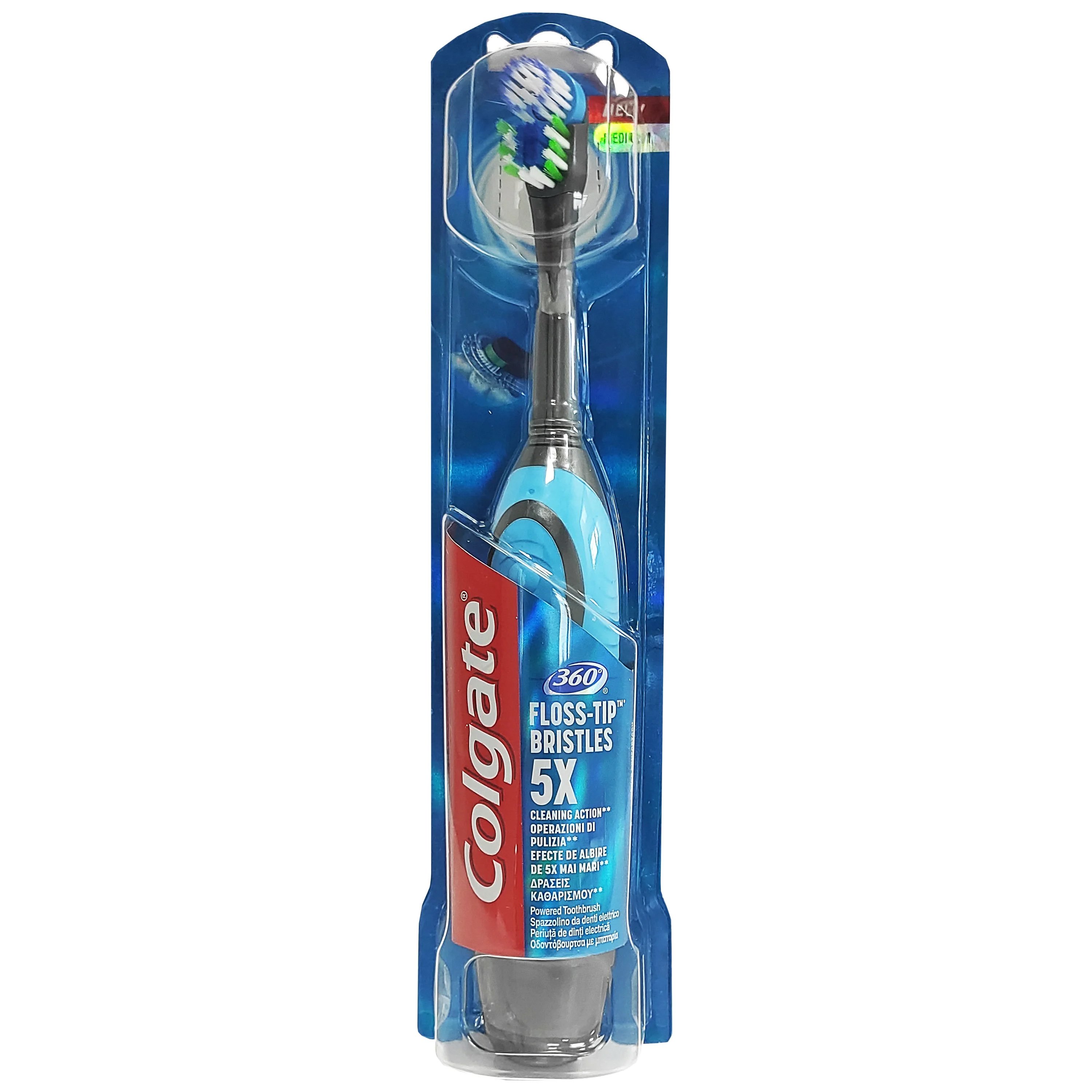 Colgate 360 Floss-Tip Bristles 5x Ηλεκτρική Οδοντόβουρτσα Medium 1 Τεμάχιο – γαλάζιο