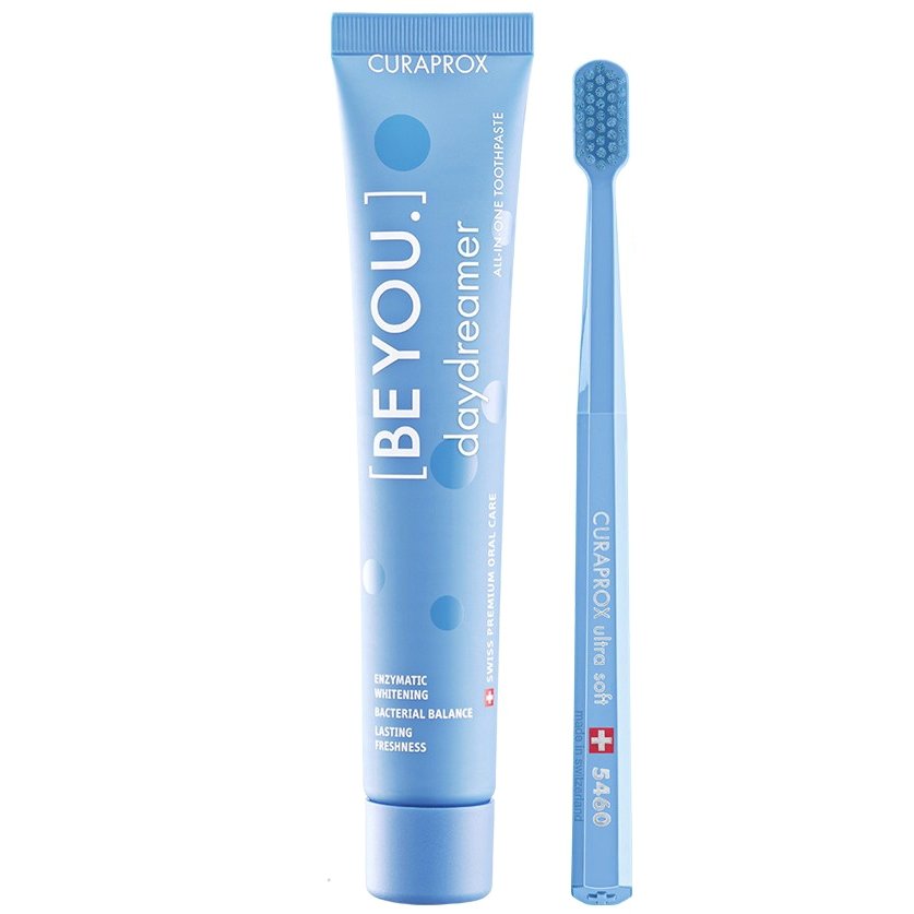 Curaprox Be You Challenger Ortho Ultra Soft Ορθοδοντική Οδοντόβουρτσα & Οδοντόκρεμα με Γεύσεις Κατά της Τερηδόνας 90ml – BLACKBERRY-LICORICE