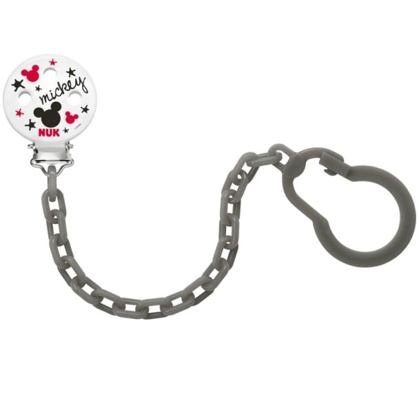 Nuk Soother Chain Mickey Αλυσίδα Πιπίλας 0-36m BPA Free – γκρι