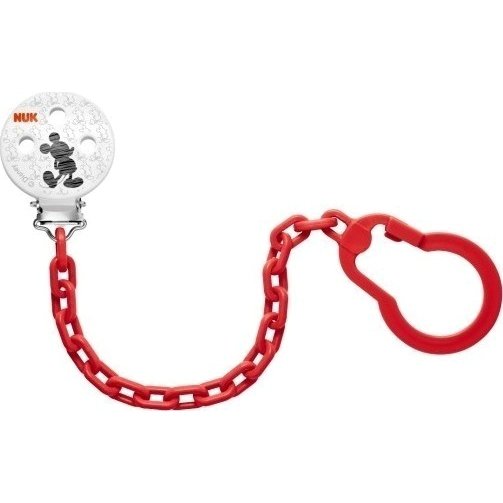 Nuk Soother Chain Mickey Αλυσίδα Πιπίλας 0-36m BPA Free – κόκκινο