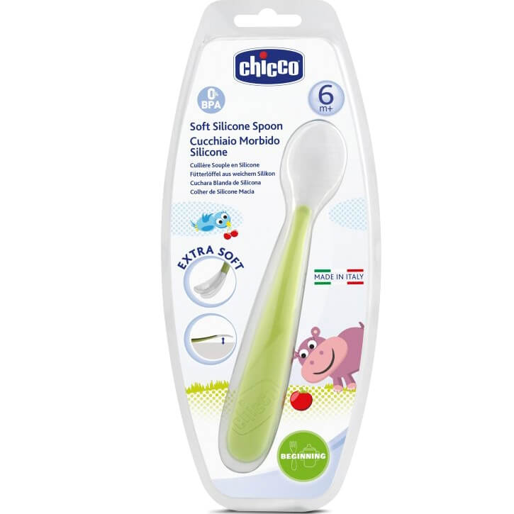 Chicco Κουτάλι Σιλικόνης Soft 6m+ – πράσινο