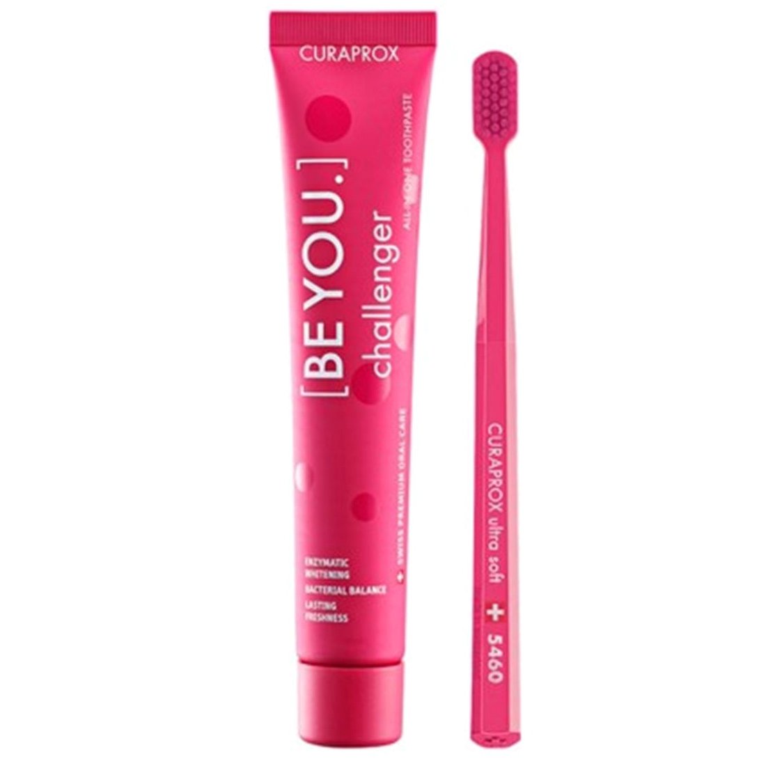 Curaprox Be You Challenger Ortho Ultra Soft Ορθοδοντική Οδοντόβουρτσα & Οδοντόκρεμα με Γεύσεις Κατά της Τερηδόνας 90ml – GIN TONIC-PERSIMMON