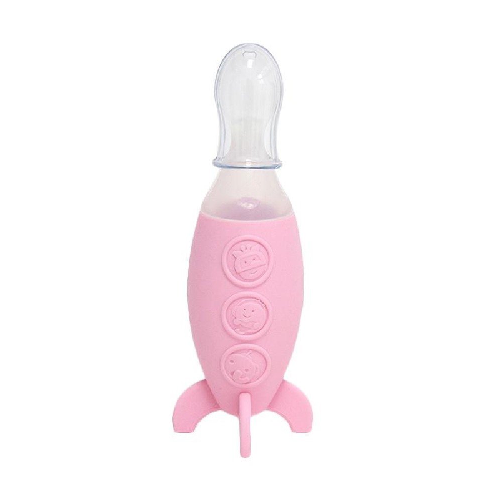 Marcus & Marcus Feeding Spoon Dispenser Κουτάλι Ρυθμιζόμενης Ροής Σιλικόνης FDA 6m+ 1 τεμάχιο – ροζ