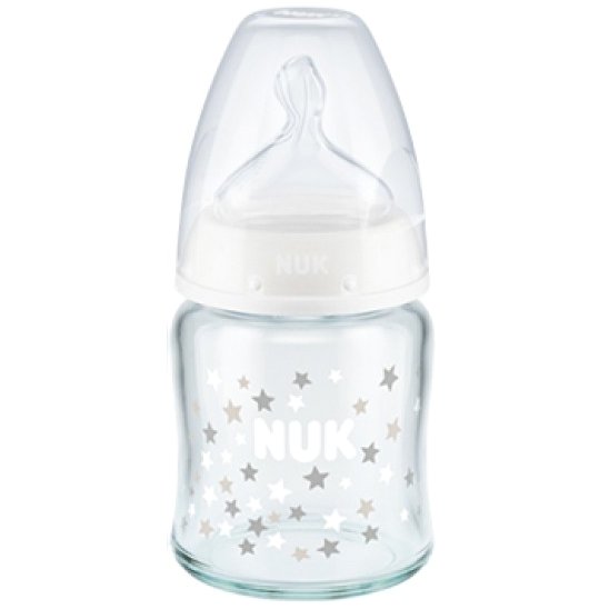 Nuk First Choice+ Plus Μπιμπερό Γυάλινο Θηλή Σιλικόνης 120ml – άσπρο