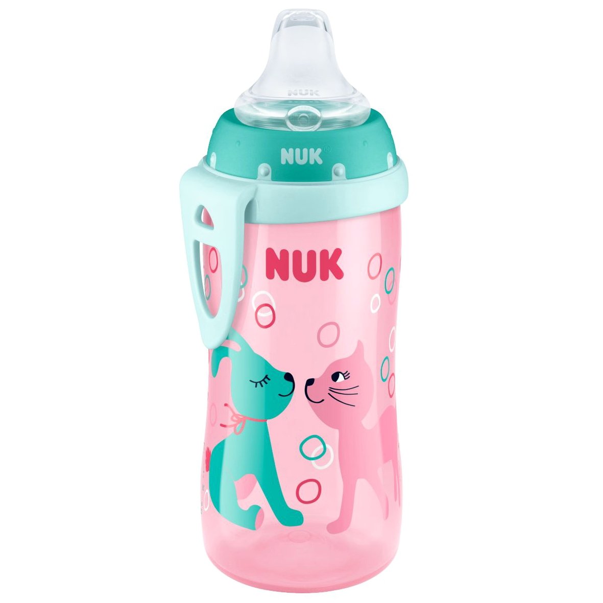 Active Cup Παγουράκι με Ρύγχος Σιλικόνης 12m+ BPA Free 300ml 10.255.078- Nuk,Ανθεκτικό Πλαστικό Παγουράκι με Ειδικό Ρύγχος Διαφυ – ροζ