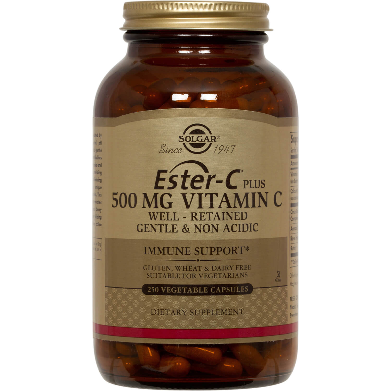 Solgar Ester-C 500mg Συμβάλλει Στην Ομαλή και Αποτελεσματική Λειτουργία του Ανοσοποιητικού Συστήματος veg.caps – 250 veg caps