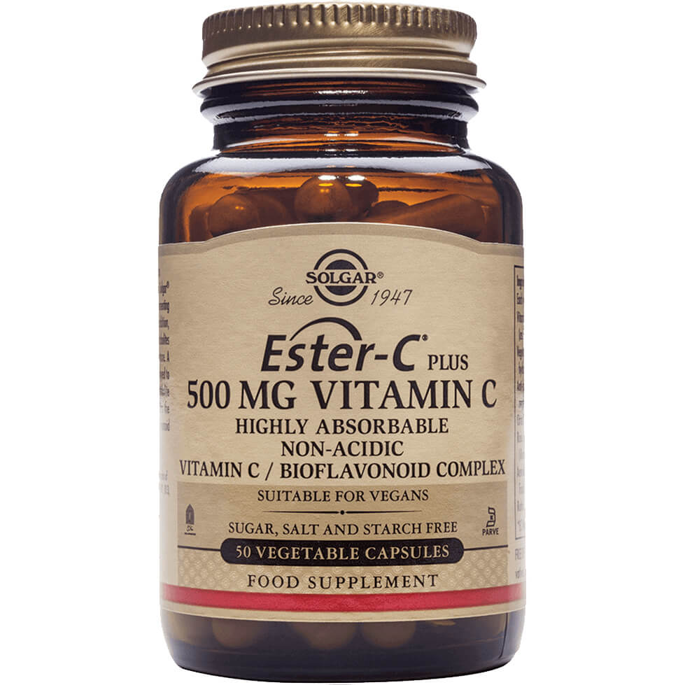 Solgar Ester-C 500mg Vitimin C Συμπλήρωμα Διατροφής για την Ομαλή & Αποτελεσματική Λειτουργία του Ανοσοποιητικού Συστήματος 50veg.caps