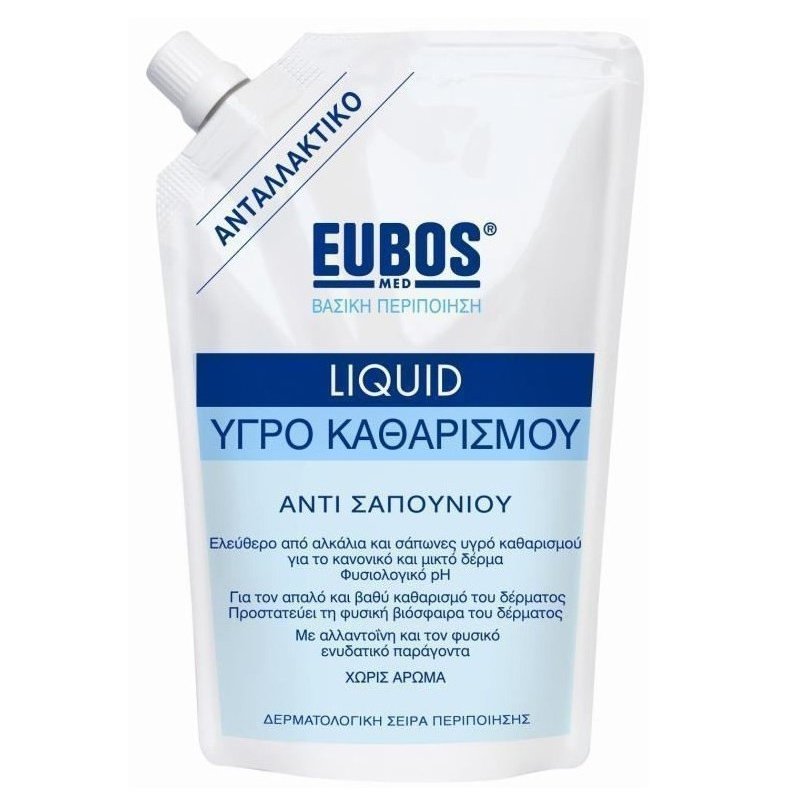 Eubos Liquid Blue Υγρό καθαρισμού, για τον καθημερινό καθαρισμό και την περιποίηση προσώπου και σώματος – 400ml refill