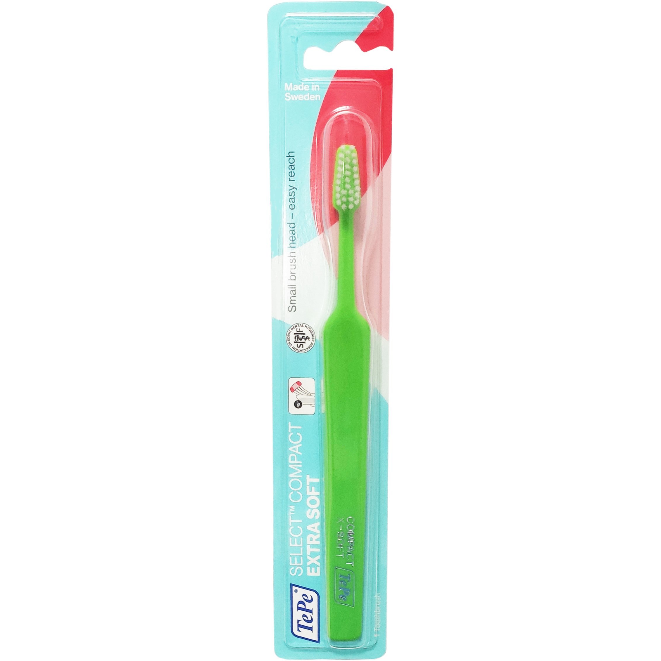 TePe Select Compact Extra Soft Οδοντόβουρτσα Πολύ Μαλακή για Αποτελεσματικό Καθαρισμό & Προστασία των Ούλων 1 Τεμάχιο – πράσινο