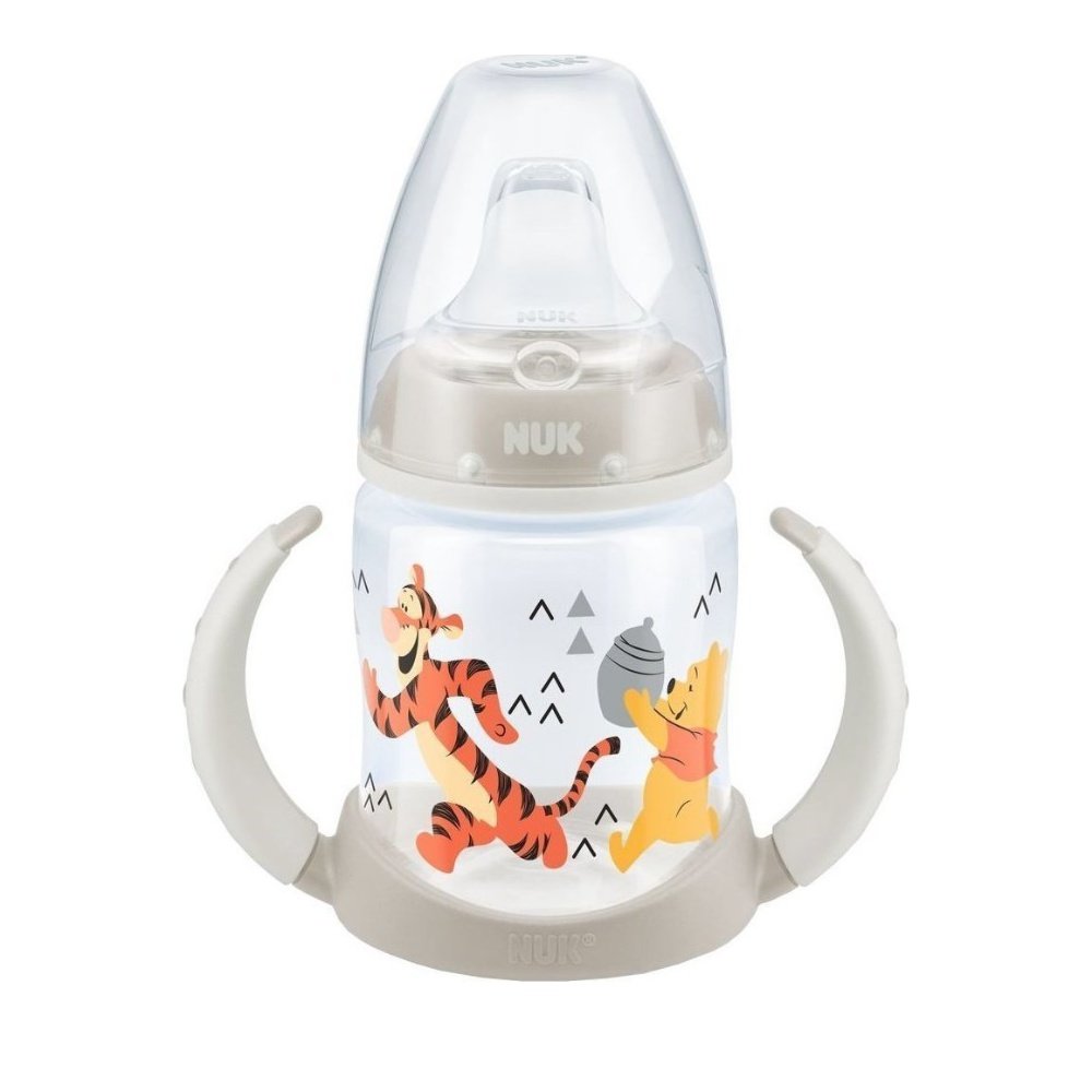 Nuk First Choice Plus Disney Winnie the Pooh Μπιμπερό PP με Λαβές 6-18m με Ρύγχος Σιλικόνης 150ml – γκρι