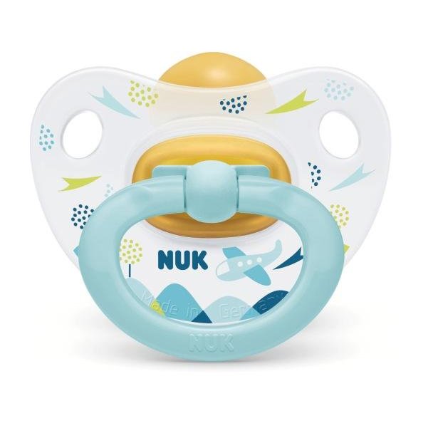Nuk Classic Happy Kids Πιπίλα Καουτσούκ 1 Τεμάχιο – 0-6 Μηνών Γαλάζια