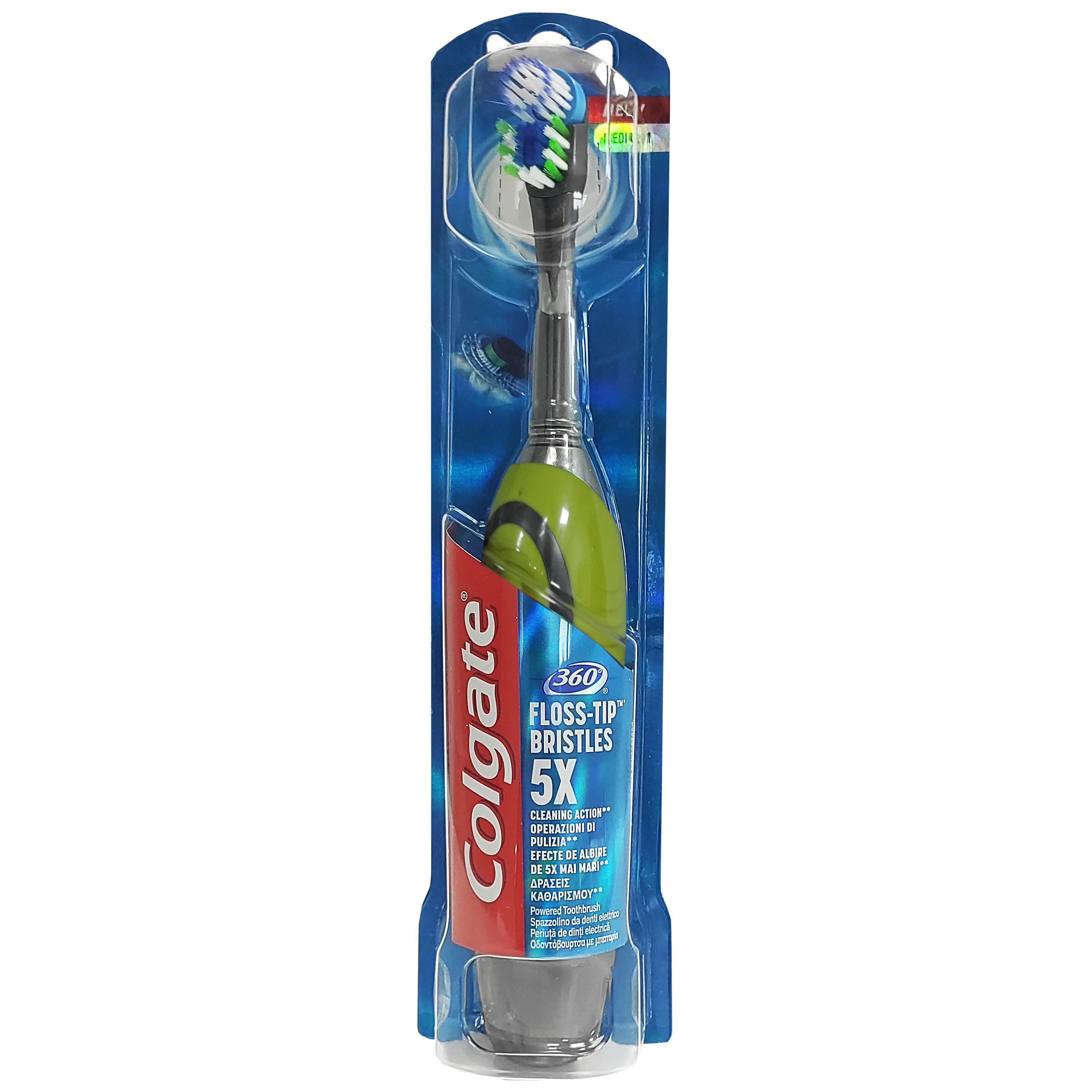 Colgate 360 Floss-Tip Bristles 5x Ηλεκτρική Οδοντόβουρτσα Medium 1 Τεμάχιο – πράσινο
