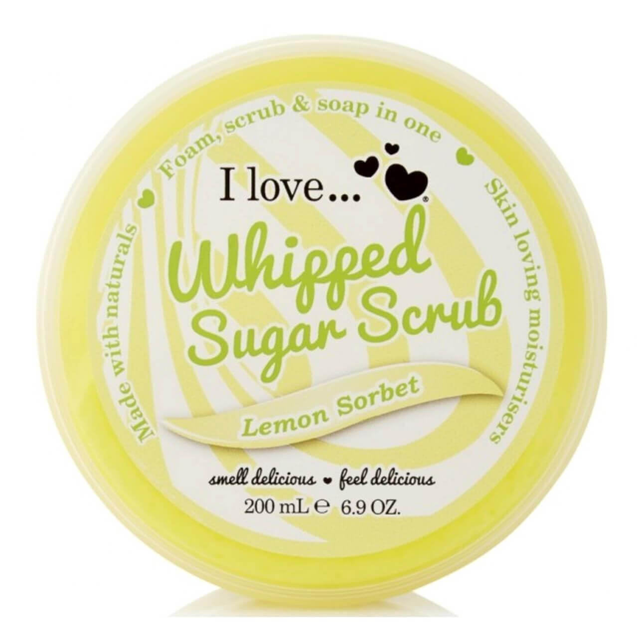 I love… Whipped Sugar Scrub Ενυδατικό Απολεπιστικό Σώματος με Ζάχαρη & Φυσικά Συστατικά 200ml – Lemon Sorbet