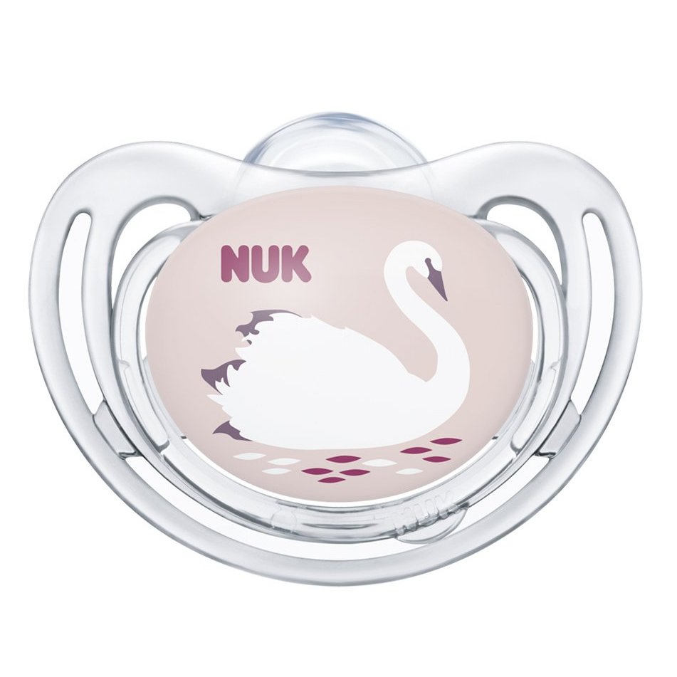 Nuk Freestyle Ορθοδοντική Πιπίλα Σιλικόνης 1 Τεμάχιο – 18-36 Μηνών Διάφανο Κορίτσι