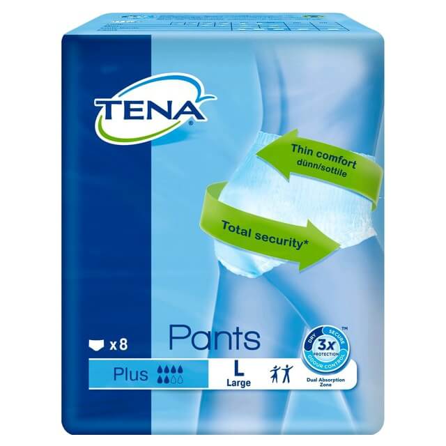 Tena Pants Plus Άνετες και Αξιόπιστες Πάνες – Εσώρουχα – Large 8τεμ