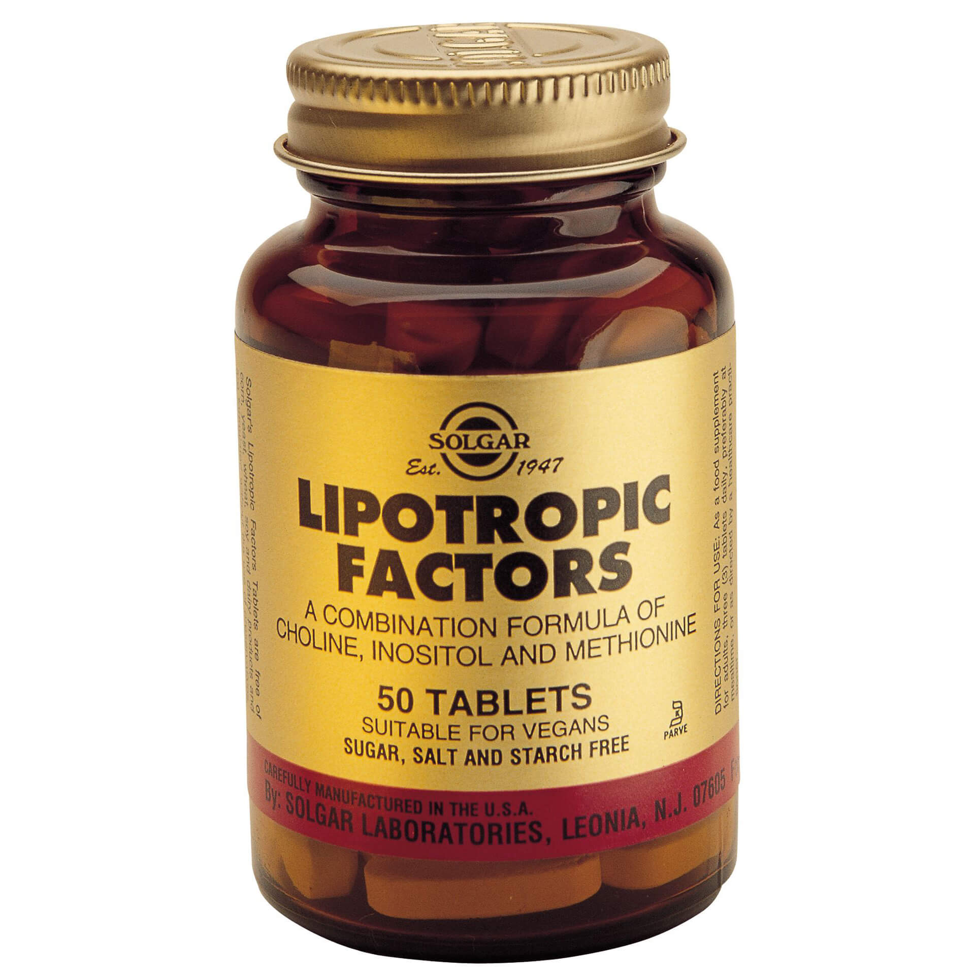 Solgar Lipotropic Factors Συμπλήρωμα Διατροφής που Συμβάλει στην Απομάκρυνση του Συσσωρευμένου Λίπους Από το Ήπαρ tablets – 50 tabs