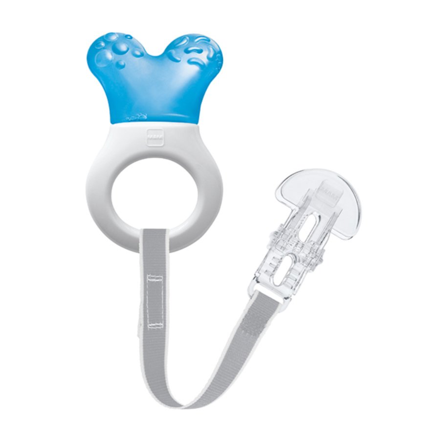 Mam Mini Cooler & Clip Κωδ 555 Mini Πολυκρίκος Οδοντοφυΐας με Νερό & Κορδέλα Στήριξης, από 2+ Μηνών 1 Τεμάχιο – Μπλε