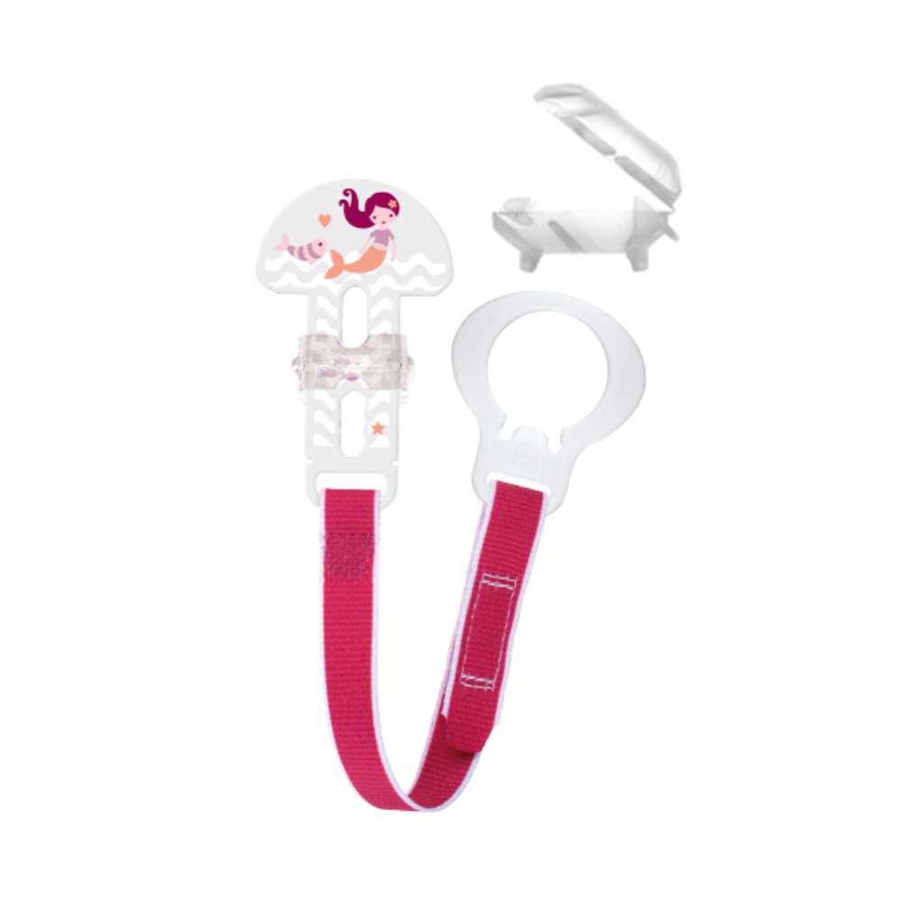 Mam Clip & Cover Κωδ 313 Κορδέλα Στήριξης Πιπίλας με Προστατευτικό Καπάκι Θηλής, από 0+ Μηνών 1 Τεμάχιο – ροζ