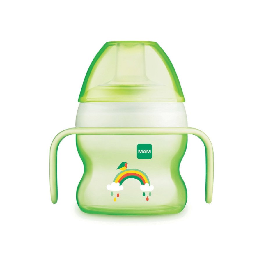 Mam Starter Cup Κωδ 462 Το Πρώτο Ποτηράκι του Μωρού, με Χερουλάκια για Αυτόνομο Κράτημα & Πολύ Μαλακό Στόμιο από 4+ Μηνών 150ml – πράσινο