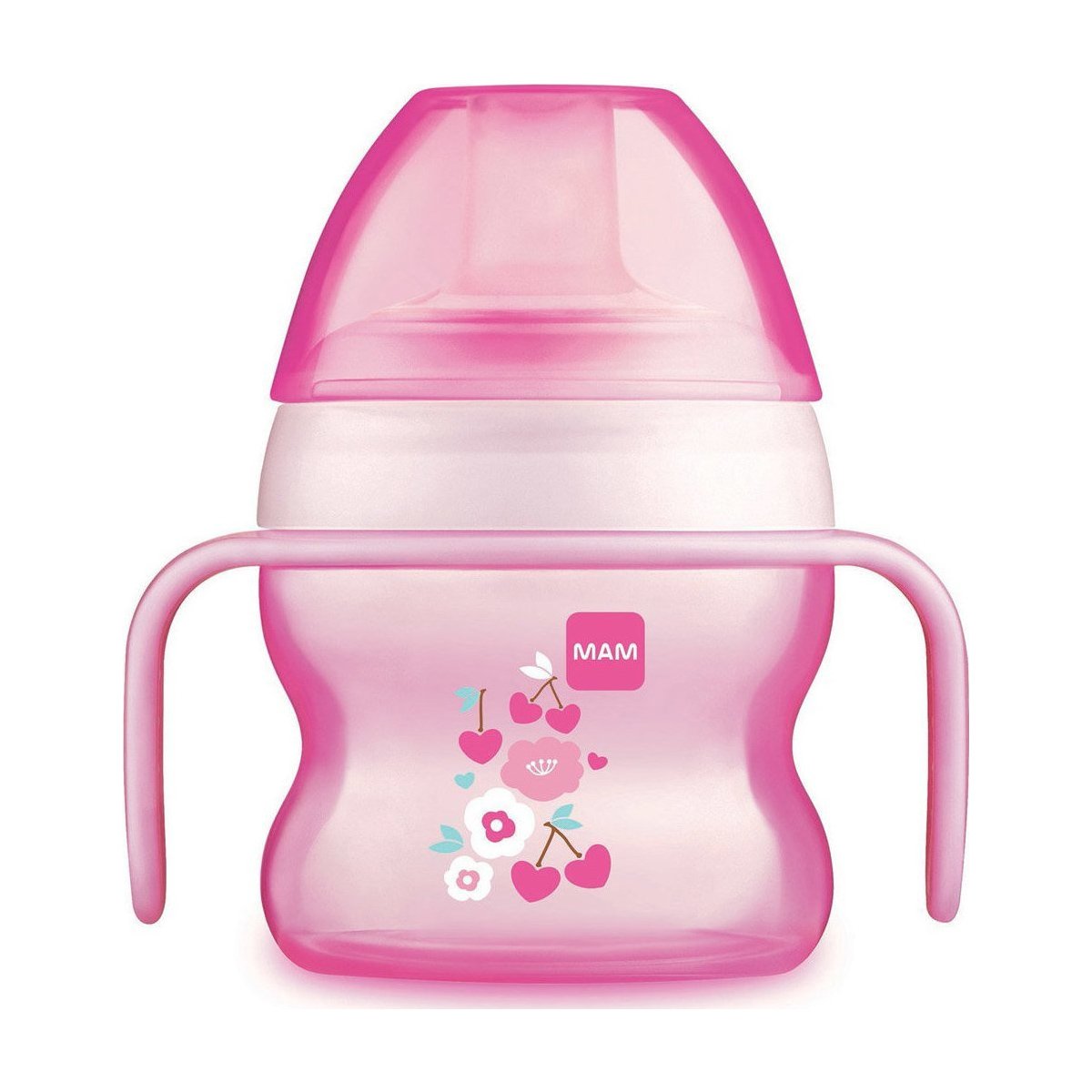 Mam Starter Cup Κωδ 462 Το Πρώτο Ποτηράκι του Μωρού, με Χερουλάκια για Αυτόνομο Κράτημα & Πολύ Μαλακό Στόμιο από 4+ Μηνών 150ml – ροζ