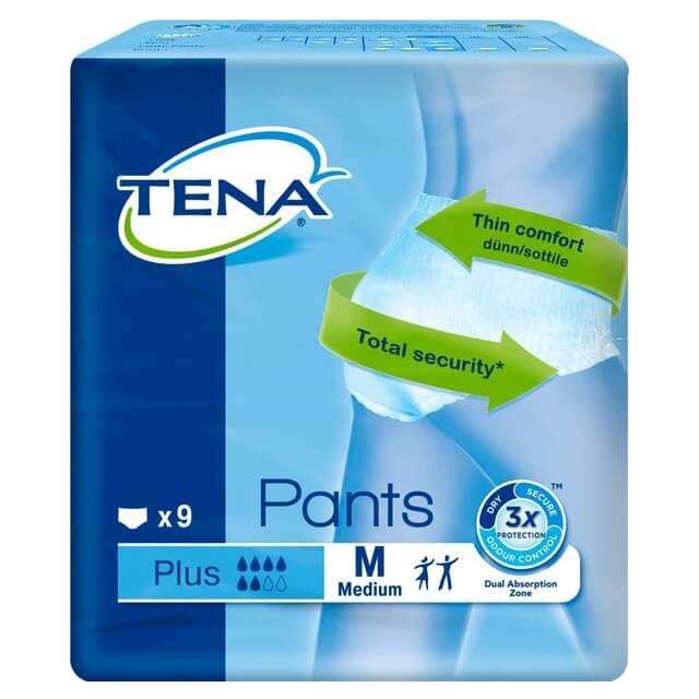 Tena Pants Plus Άνετες και Αξιόπιστες Πάνες – Εσώρουχα – Medium 9τεμ