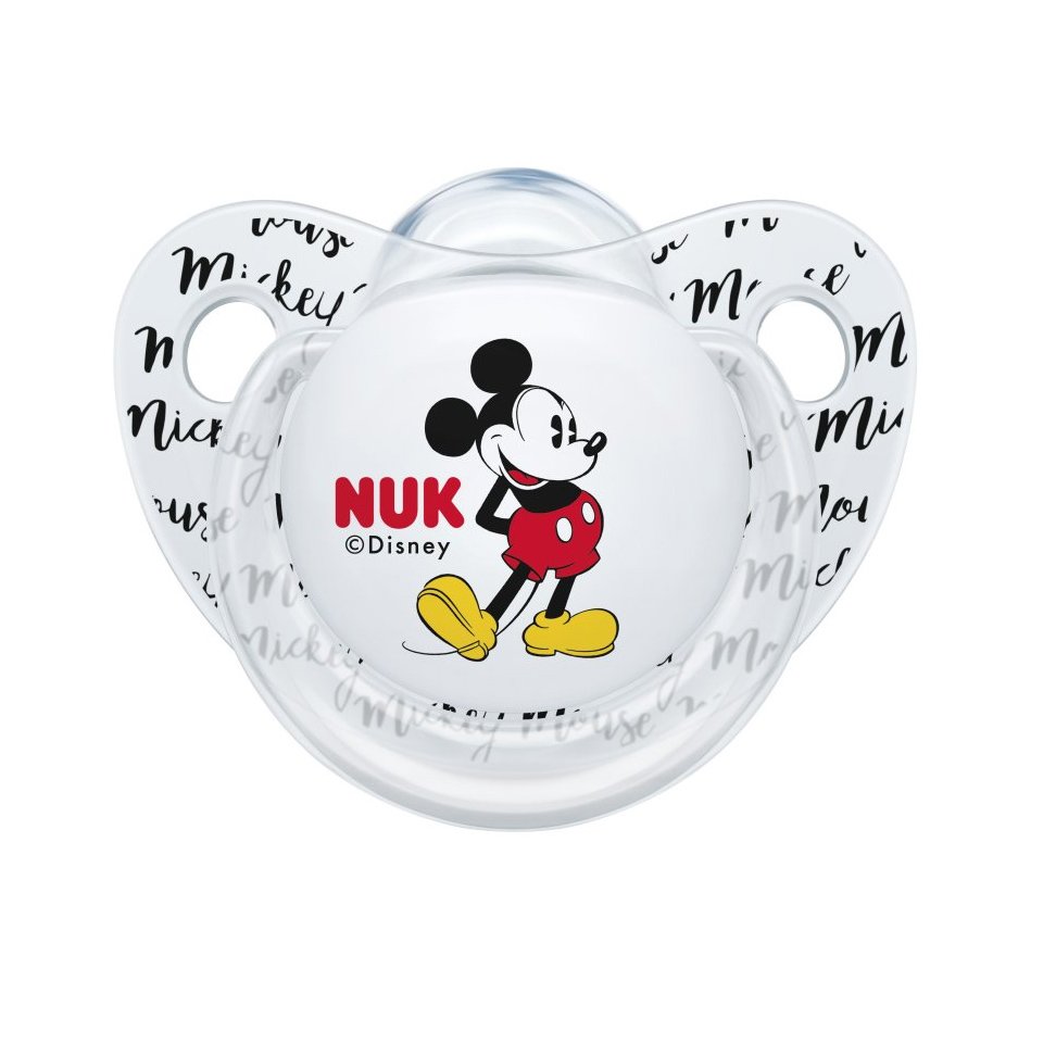 Nuk Trendline Disney Mickey Mouse Πιπίλα Σιλικόνης με Κρίκο 1 Τεμάχιο – 6-18 Μηνών Διάφανη