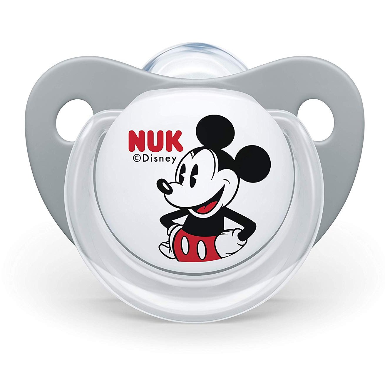 Nuk Trendline Disney Mickey Mouse Πιπίλα Σιλικόνης με Κρίκο 1 Τεμάχιο – 0-6 Μηνών Γκρι