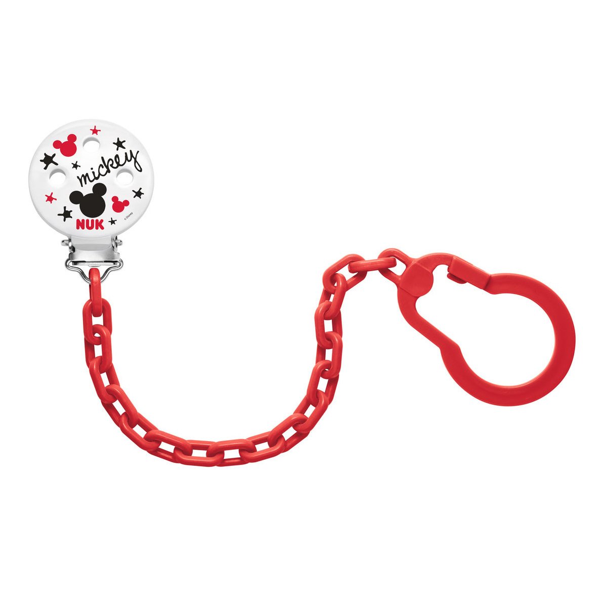 Nuk Soother Chain Mickey Αλυσίδα Πιπίλας 0-36m BPA Free – κόκκινο