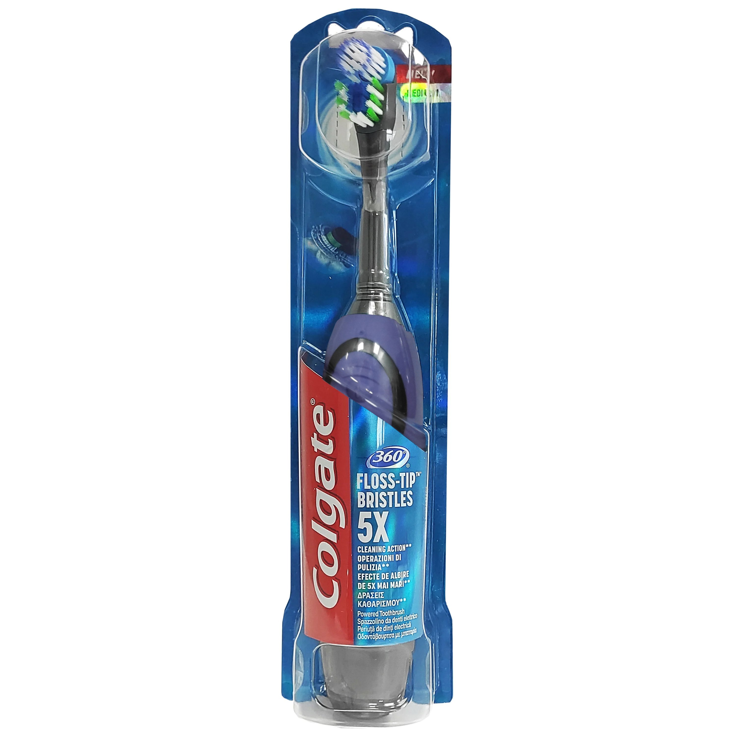 Colgate 360 Floss-Tip Bristles 5x Ηλεκτρική Οδοντόβουρτσα Medium 1 Τεμάχιο – μωβ