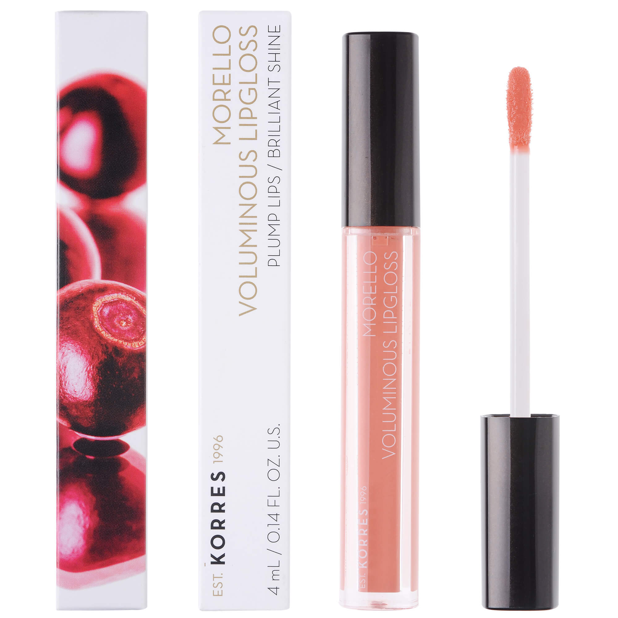 Korres Morello Voluminous Lipgloss Brilliant Shine Ενυδατικό Lipgloss με Εξαιρετική Λάμψη & Γεμάτο Χρώμα που Διαρκεί 4ml – 12 Candy Pink