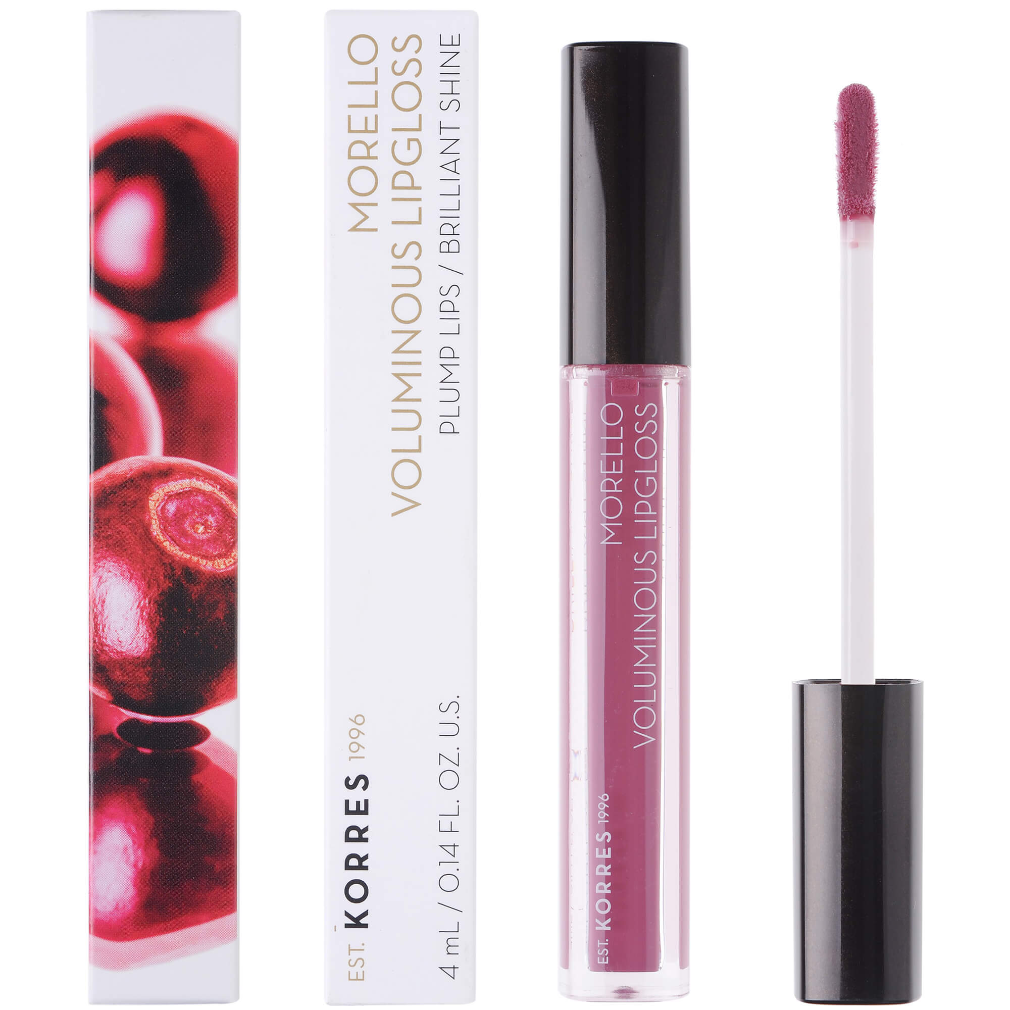 Korres Morello Voluminous Lipgloss Brilliant Shine Ενυδατικό Lipgloss με Εξαιρετική Λάμψη & Γεμάτο Χρώμα που Διαρκεί 4ml – 27 Berry Purple