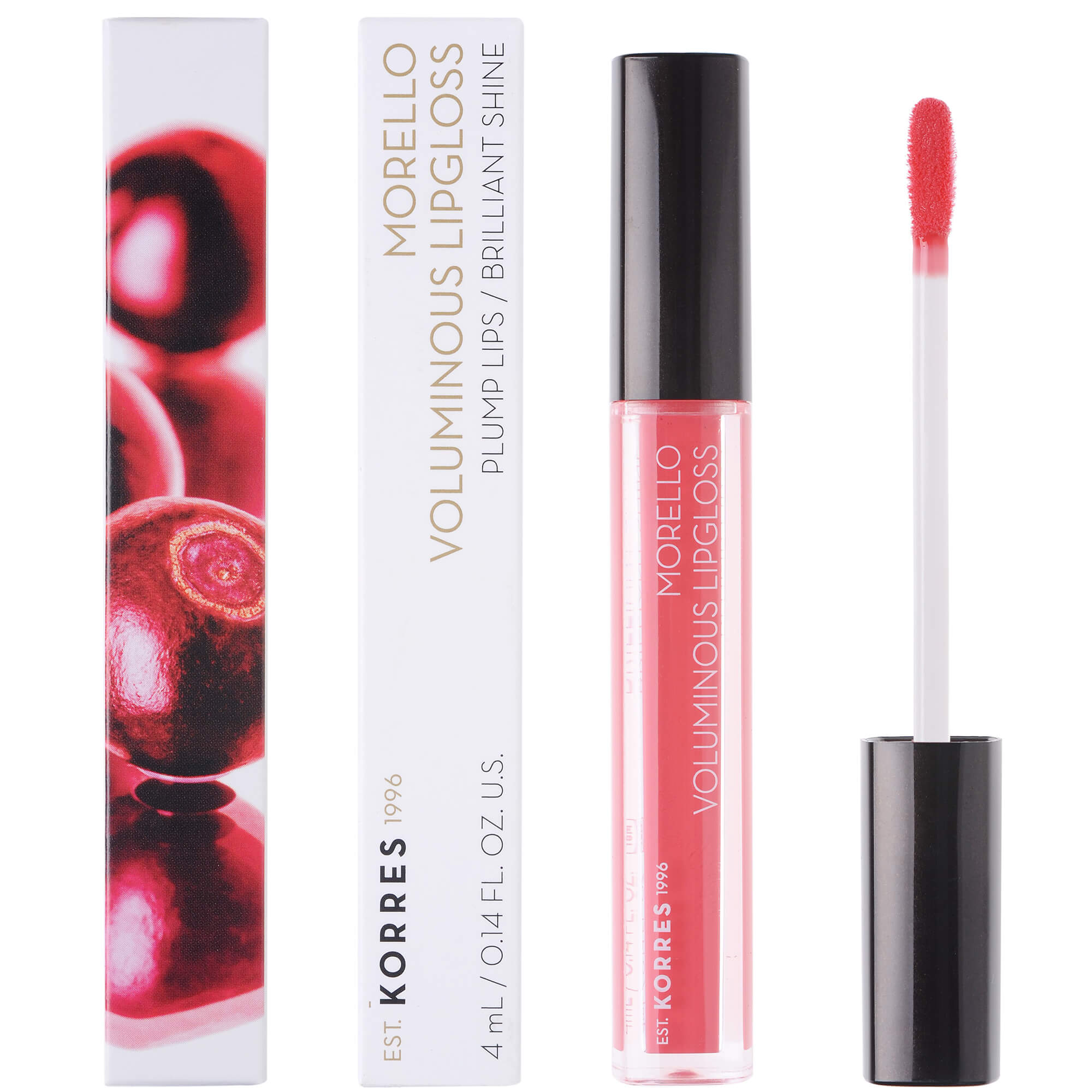 Korres Morello Voluminous Lipgloss Brilliant Shine Ενυδατικό Lipgloss με Εξαιρετική Λάμψη & Γεμάτο Χρώμα που Διαρκεί 4ml – 42 Peachy Coral