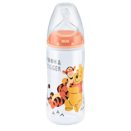 Nuk First Choice Plus Disney Winnie the Pooh Μπιμπερό PP 0-6 Μηνών με Θηλή Σιλικόνης Μεγέθους M 300ml – πορτοκαλί
