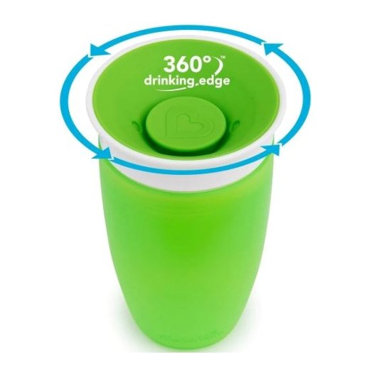 Munchkin Sippy Cup Miracle 360° 12m+ Παιδικό Ποτηράκι 296ml – Πράσινο