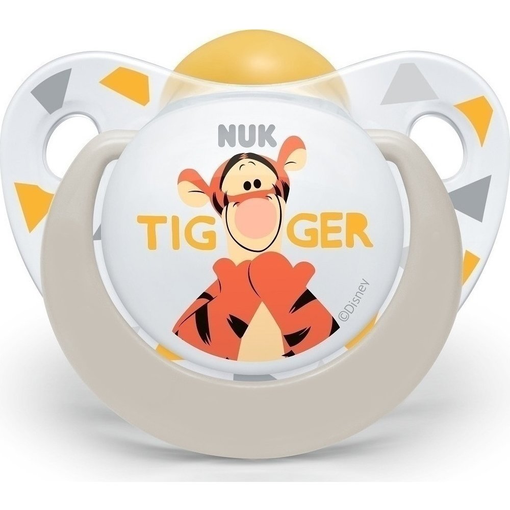 Nuk Trendline Disney Winnie the Pooh Πιπίλα Καουτσούκ με Κρίκο 1 Τεμάχιο – 6-18 Μηνών Γκρι