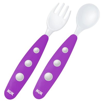 NUK Easy Learning Εκπαιδευτικό Σετ Κουτάλι Πιρούνι Mini – μωβ