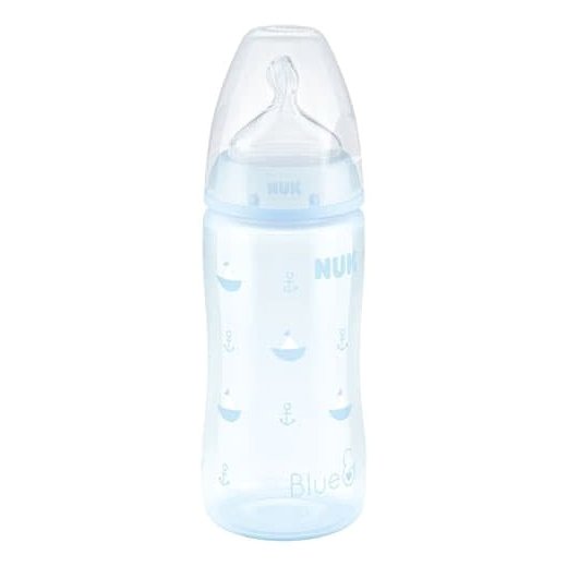 Nuk Μπιμπερό First Choice Plus Baby Rose & Blue Πλαστικό PP Με Θηλή Σιλικόνης M1 0-6Μηνών – Baby Blue 300ml
