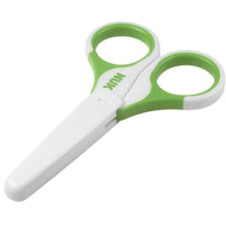 Ψαλιδάκι Ασφαλείας – Nuk 10750430,Κόβει με Ασφάλεια και Ακρίβεια, με Στρογγυλεμένες Μύτες και Προστατευτικό Καπάκι – πράσινο