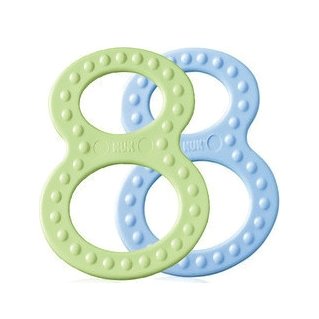 Nuk Teether Set Δακτύλιοι Οδοντοφυΐας 0+ Μηνών 2 Τεμάχια – Μπλε – Πράσινο
