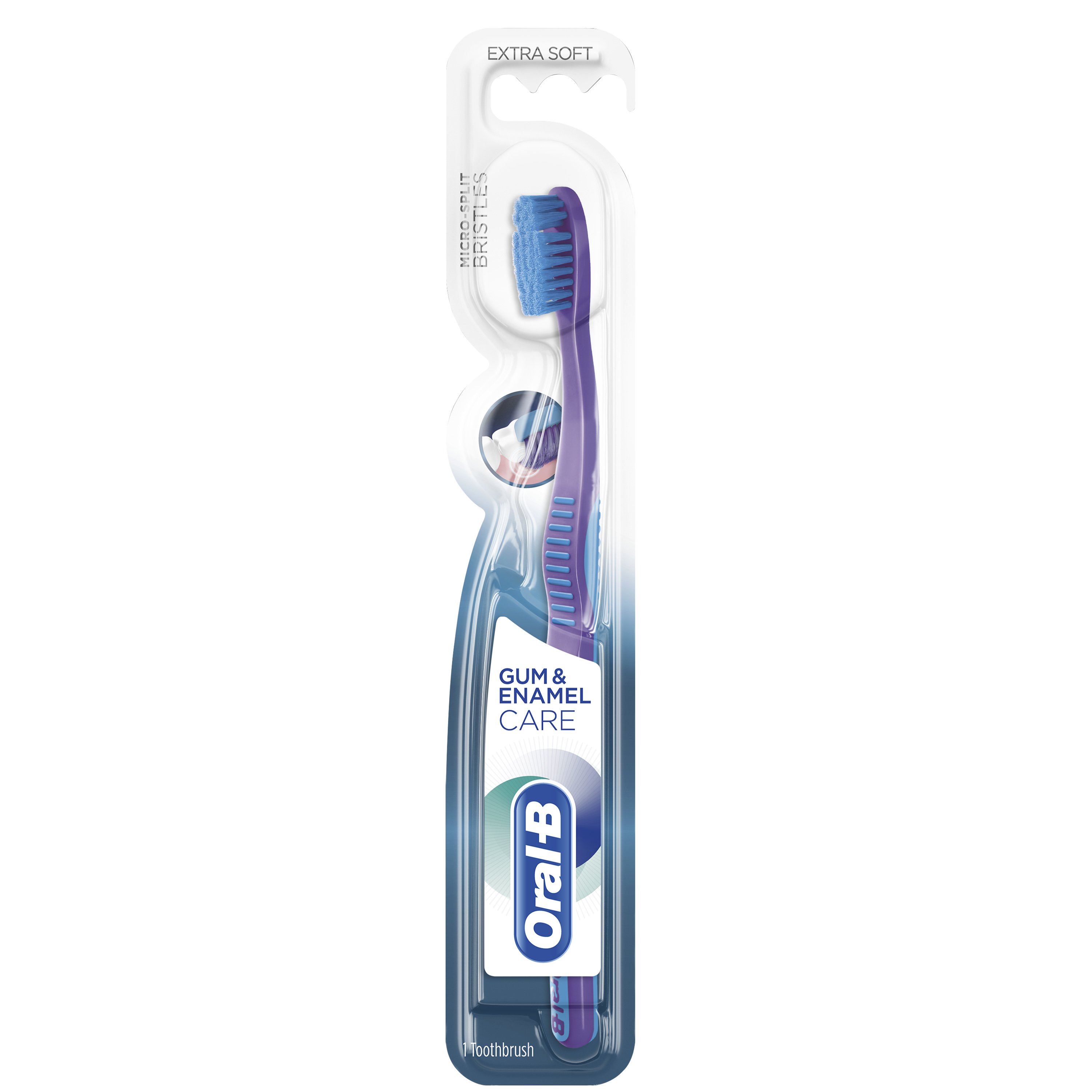 Oral-B Gum & Enamel Care Πολύ Μαλακή Χειροκίνητη Οδοντόβουρτσα 1Τεμάχιο – Μωβ – Γαλάζιο