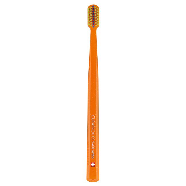 Curaprox CS 5460 Ortho Ultra Soft Toothbrush Πορτοκαλί – Λαχανί Πολύ Μαλακή Οδοντόβουρτσα Κατάλληλη για Καθαρισμό Ορθοδοντικών Μηχανισμών 1 Τεμάχιο