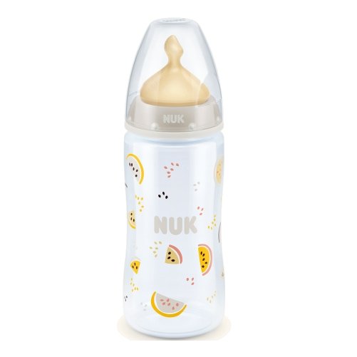 Nuk First Choice Plus Μπιμπερό Πολυπροπυλενίου (PP) με Θηλή Καουτσουκ 300ml – γκρι