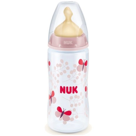Nuk First Choice Plus Μπιμπερό Πολυπροπυλενίου (PP) με Θηλή Καουτσουκ 300ml – ροζ